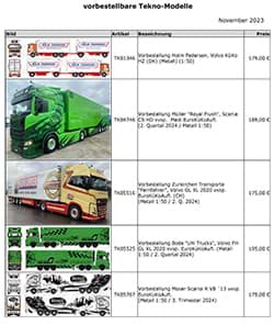 Picture of Vorbestellung Tekno-Modelle