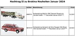 Picture of Nachtrag II zu Brekina-Neuheiten Januar 2024