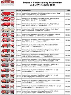 Bild von Loewe - Feuerwehr- und LKW-Modelle - Neuheiten 2024