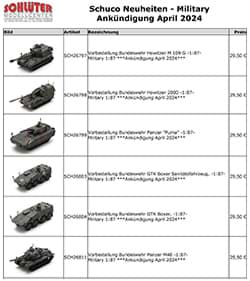 Picture of Schuco Ankündigung Military April 2024