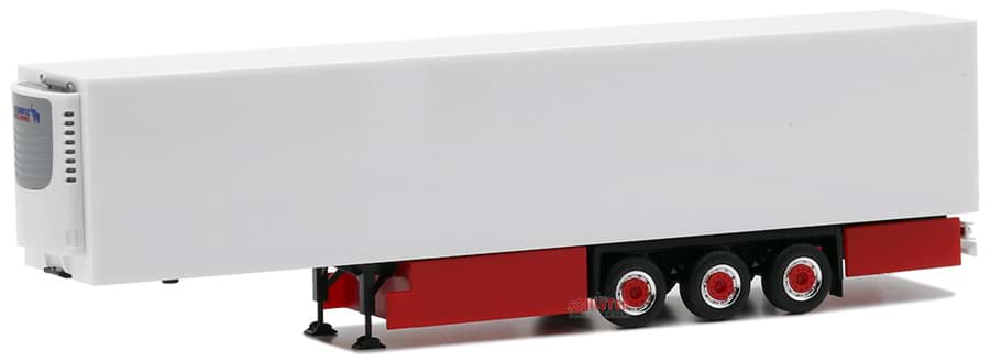 Bild von EuroKüKoAufl. 3achs (weiß, Chassis schwarz, Palettenkasten + Unterfahrschutz rot)