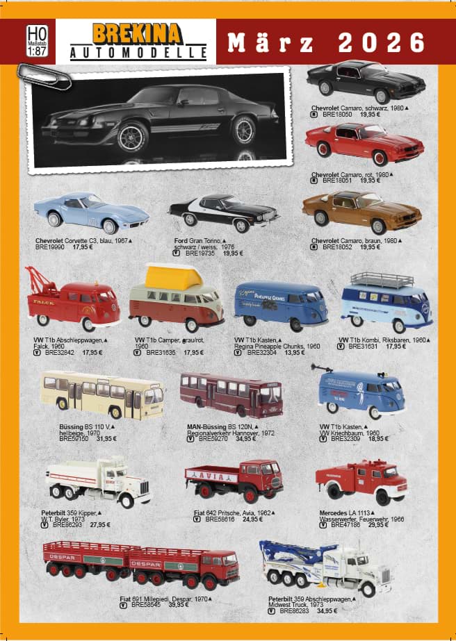 Bild von Brekina März 2026 mit Preise