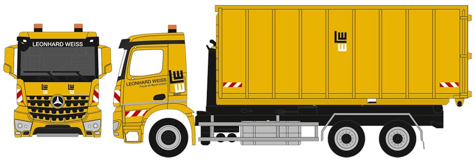 Picture of VORBESTELLUNG Leonhard Weiss, Arocs M Wechsellader-LKW mit Abrollmulde (Sondered. Ba.-Wü. / ab August)