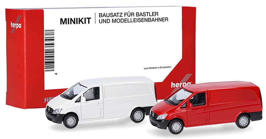 Bild von Vorbestellung MB Vito Kasten 2010, weiß und rot -MiniKit- (Farbvariante)  (NH09/10.2026)