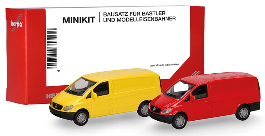 Bild von Vorbestellung MB Vito Kasten 2002, ginstergelb und rot -MiniKit- (Farbvariante)  (NH09/10.2026)