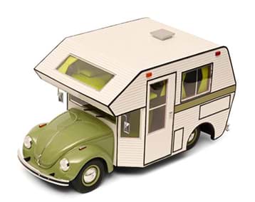 Bild von Vorbestellung VW Käfer grün m.kompakten Wohnmobilaufbau   -1:18- ***Vorankündigung Juli 2026**