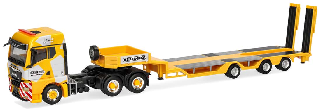 Bild von VORBESTELLUNG Keller + Hess, MAN TGX GM 6x4 Allrounder Tieflader (CH)  (NH11/12.2026)