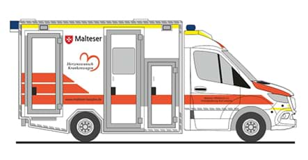 Bild von Vorbestellung Malteser Bad Laasphe-Herzenswunsch Krankenw.  GSF RTW ´18  -Einsatzserie 1:87- ***Neuheit 09_10_2026***