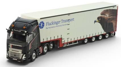 Bild von Fluckinger Volvo FH Aero Globetrotter XL Planentieflader (Metall 1:50)