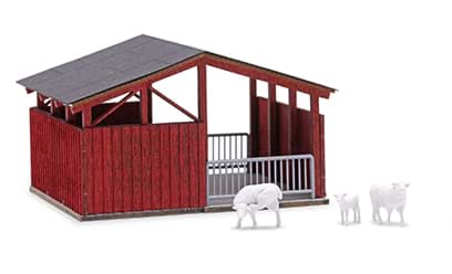 Picture of Vorbestellung Offenstall mit 3 Schafen -1:87- ***Busch News  03 2026***